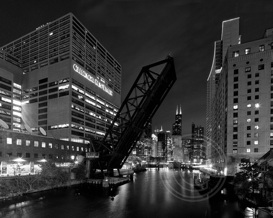 4325 Chicago Sun-Times Bridge   Black & White